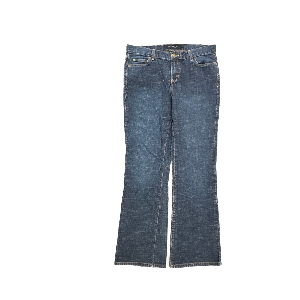 Calvin Klein Jeans Womens 10 Dark Wash Bootcut Flap Pocket Stretch Denim Blue